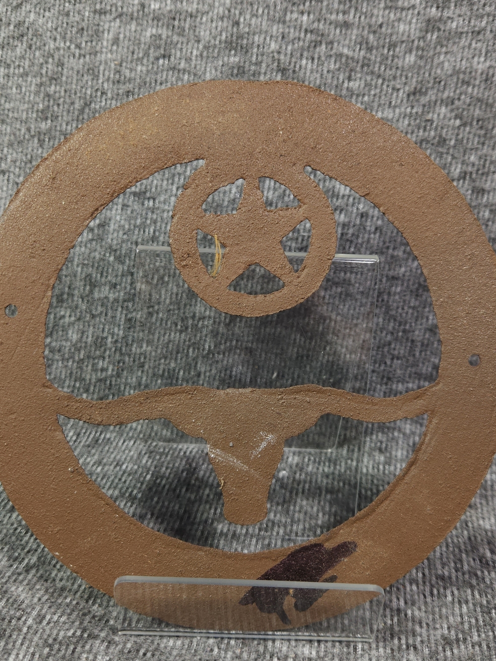 Western Longhorn Star Wall Medallion – Brown - Picture 3 of 4
